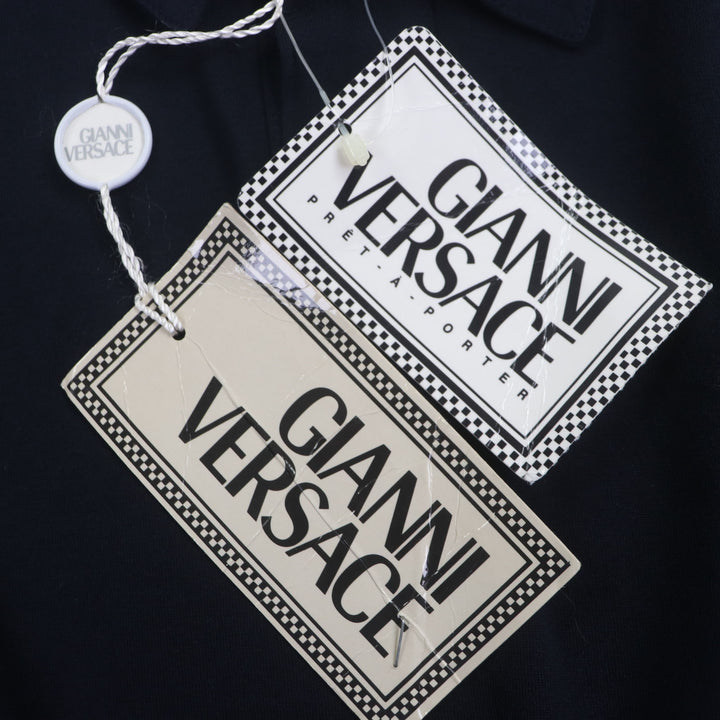Pristine Gianni Versace Short sleeve polo shirt Navy cotton mens 48