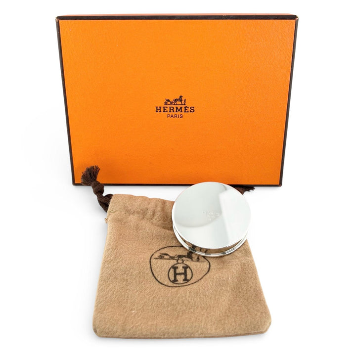 Great HERMES Other accessories Serie Round Pill Case Silver Women