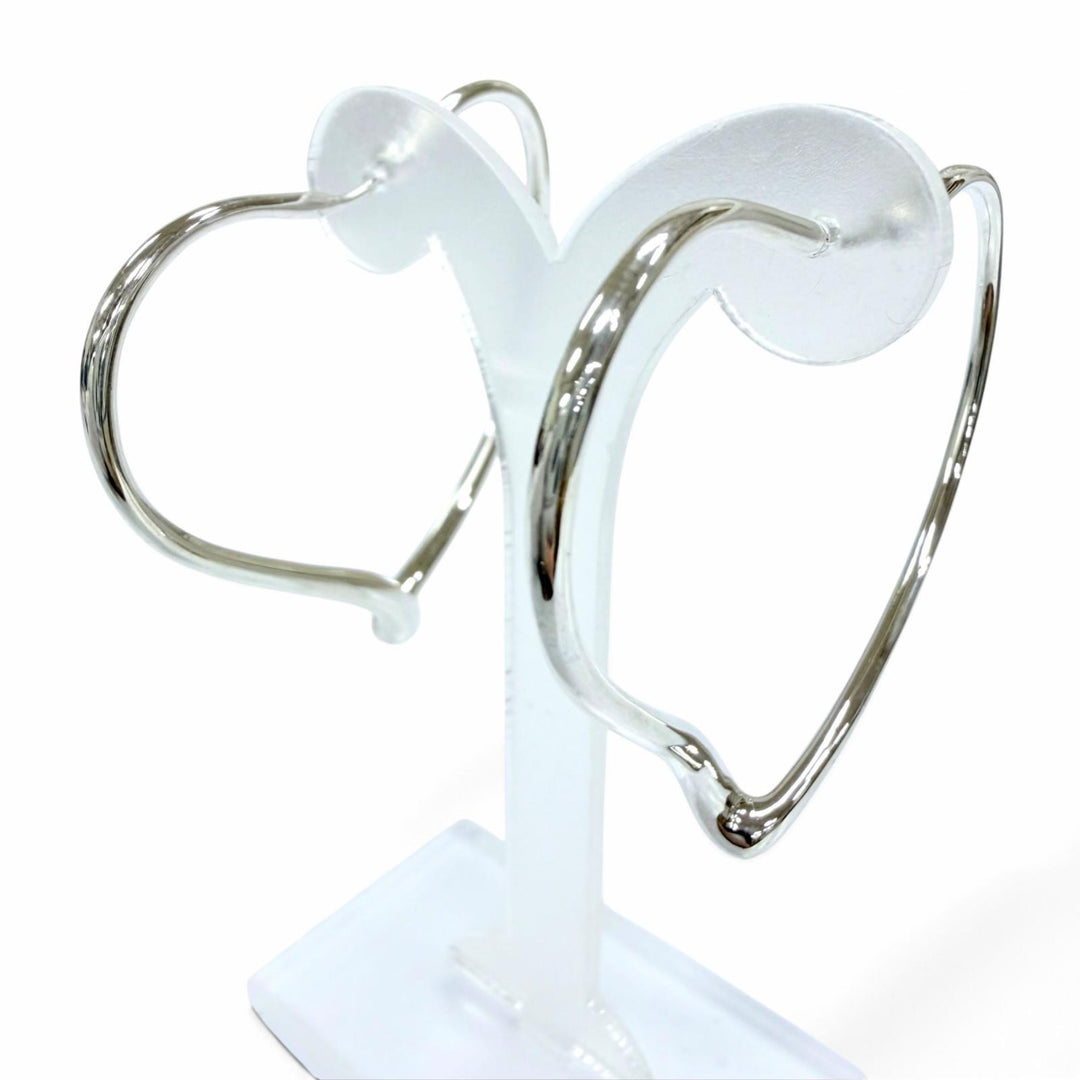 Excellent TIFFANY&Co. Pierce Open heart hoop medium Silver AG925 Women