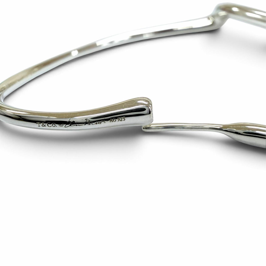 Excellent TIFFANY&Co. Pierce Open heart hoop medium Silver AG925 Women