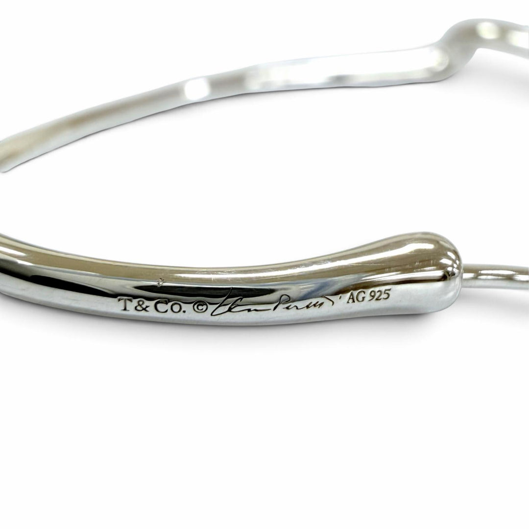 Excellent TIFFANY&Co. Pierce Open heart hoop medium Silver AG925 Women