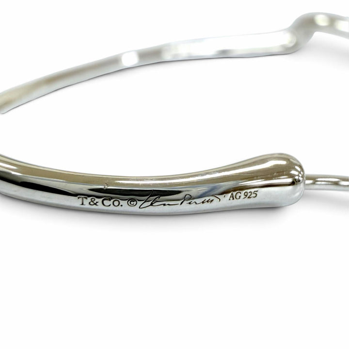 Excellent TIFFANY&Co. Pierce Open heart hoop medium Silver AG925 Women