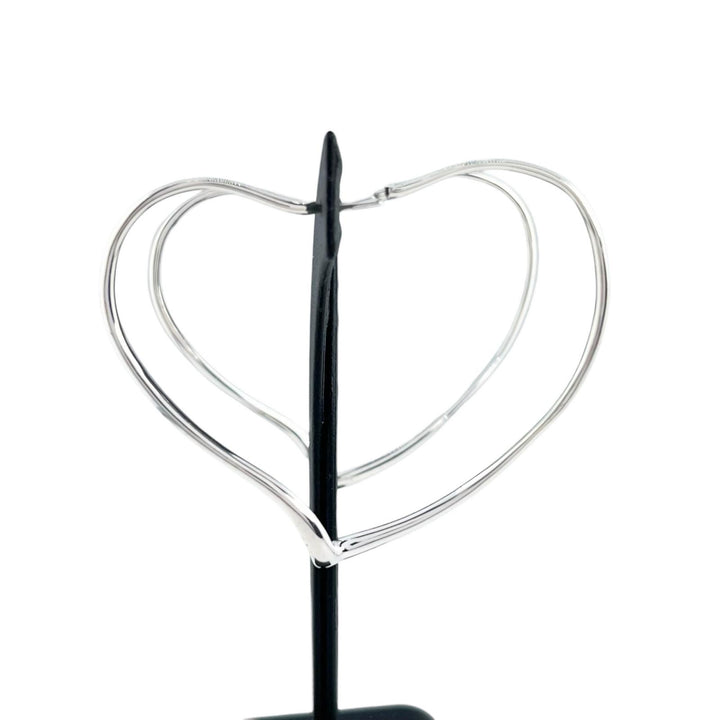Great TIFFANY&Co. Pierce Elsa Peretti Open Heart Hoop Silver AG925 Women