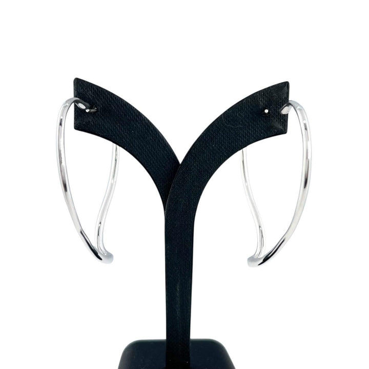 Great TIFFANY&Co. Pierce Elsa Peretti Open Heart Hoop Silver AG925 Women