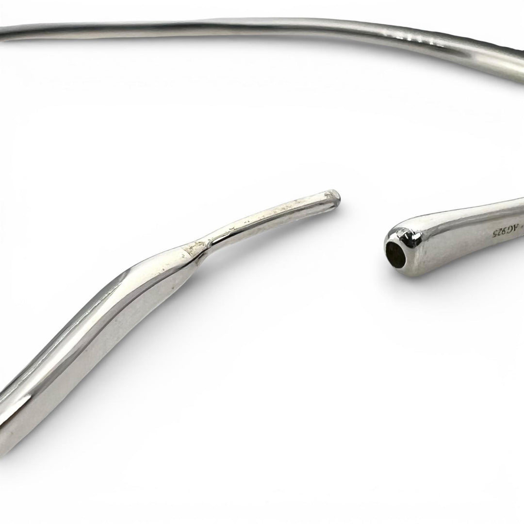 Great TIFFANY&Co. Pierce Elsa Peretti Open Heart Hoop Silver AG925 Women
