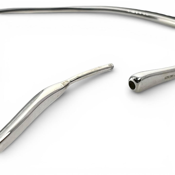Great TIFFANY&Co. Pierce Elsa Peretti Open Heart Hoop Silver AG925 Women