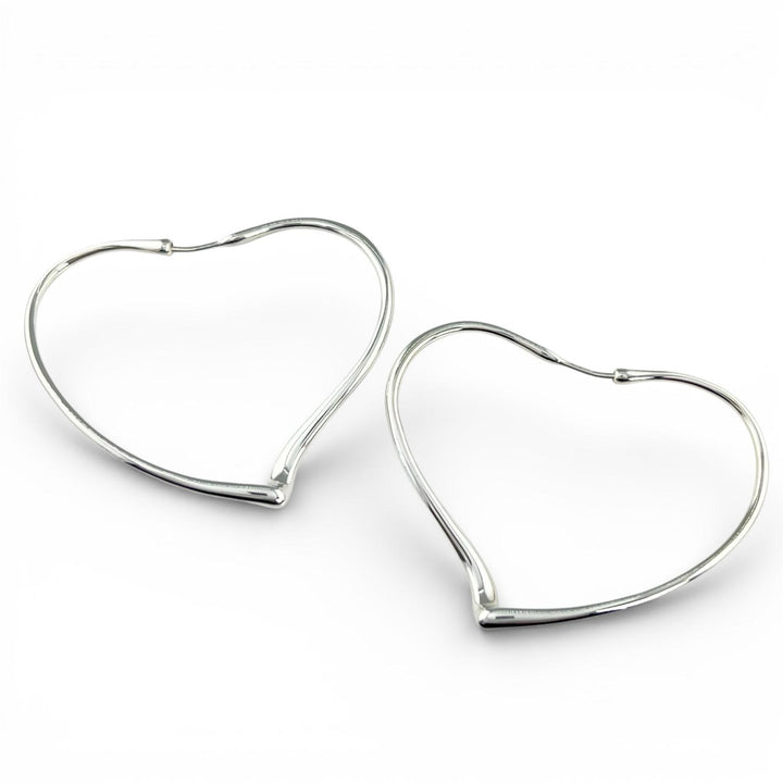 Excellent TIFFANY&Co. Pierce Elsa Peretti Open Heart Hoop Silver AG925 Women