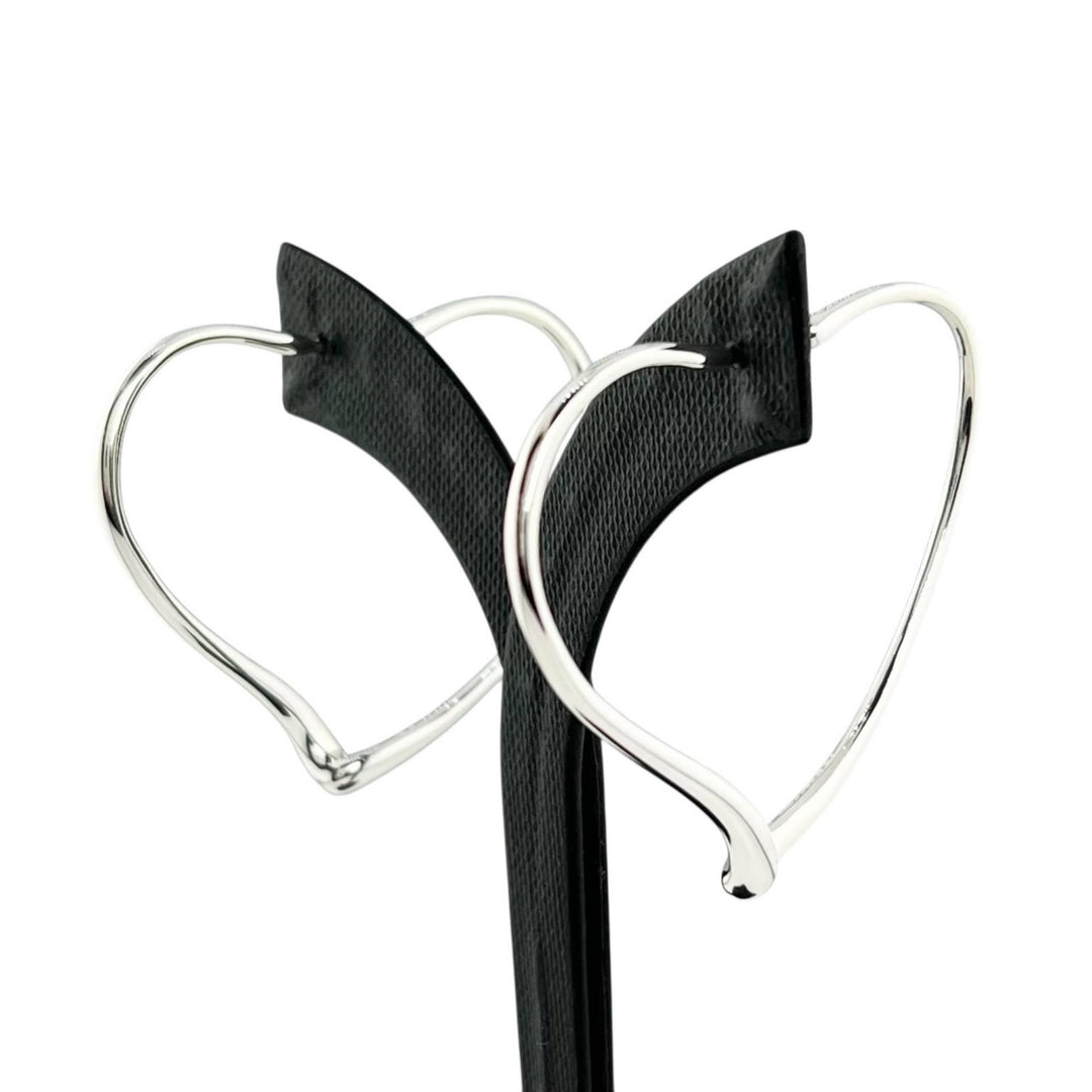 Excellent TIFFANY&Co. Pierce Elsa Peretti Open Heart Hoop Silver AG925 Women