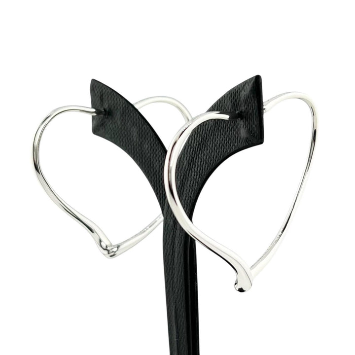 Excellent TIFFANY&Co. Pierce Elsa Peretti Open Heart Hoop Silver AG925 Women