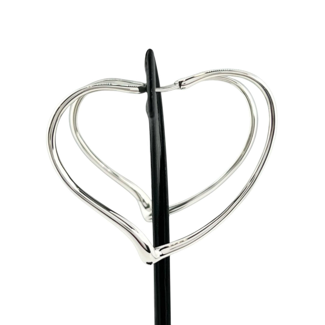 Excellent TIFFANY&Co. Pierce Elsa Peretti Open Heart Hoop Silver AG925 Women