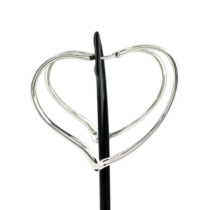 Excellent TIFFANY&Co. Pierce Elsa Peretti Open Heart Hoop Silver AG925 Women