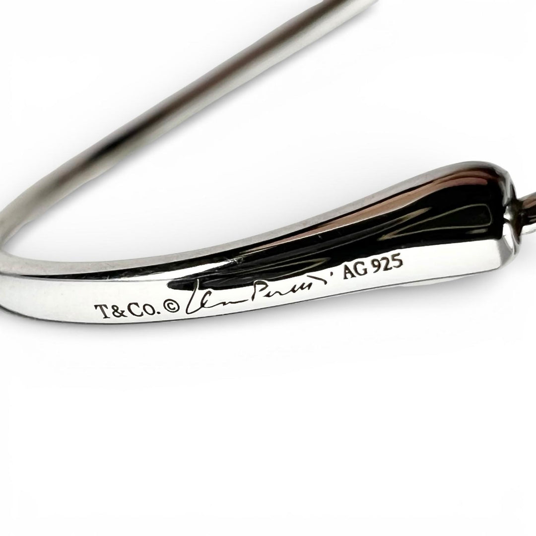 Excellent TIFFANY&Co. Pierce Elsa Peretti Open Heart Hoop Silver AG925 Women
