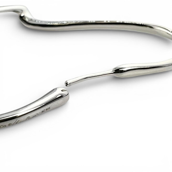 Excellent TIFFANY&Co. Pierce Elsa Peretti Open Heart Hoop Silver AG925 Women