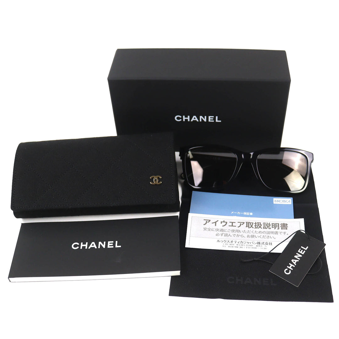 Excellent CHANEL Rectangle Shape Sunglasses COCO Mark logo eyewear 5551-U