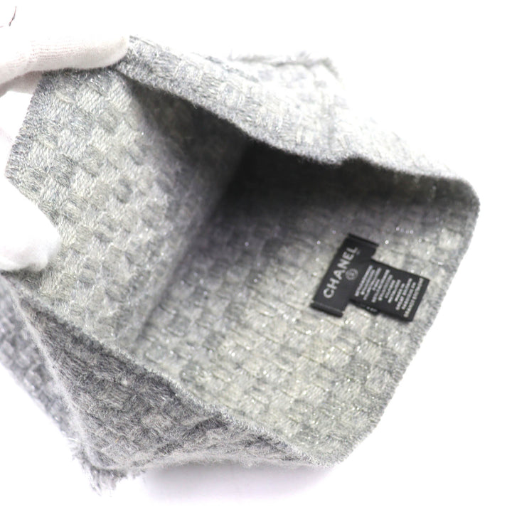素晴らしい CHANEL ニットキャップ COCO マーク フリンジデザイン グリッターニットビーニー カシミア 16B