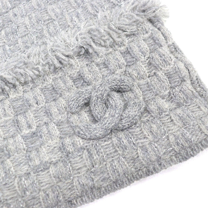 素晴らしい CHANEL ニットキャップ COCO マーク フリンジデザイン グリッターニットビーニー カシミア 16B