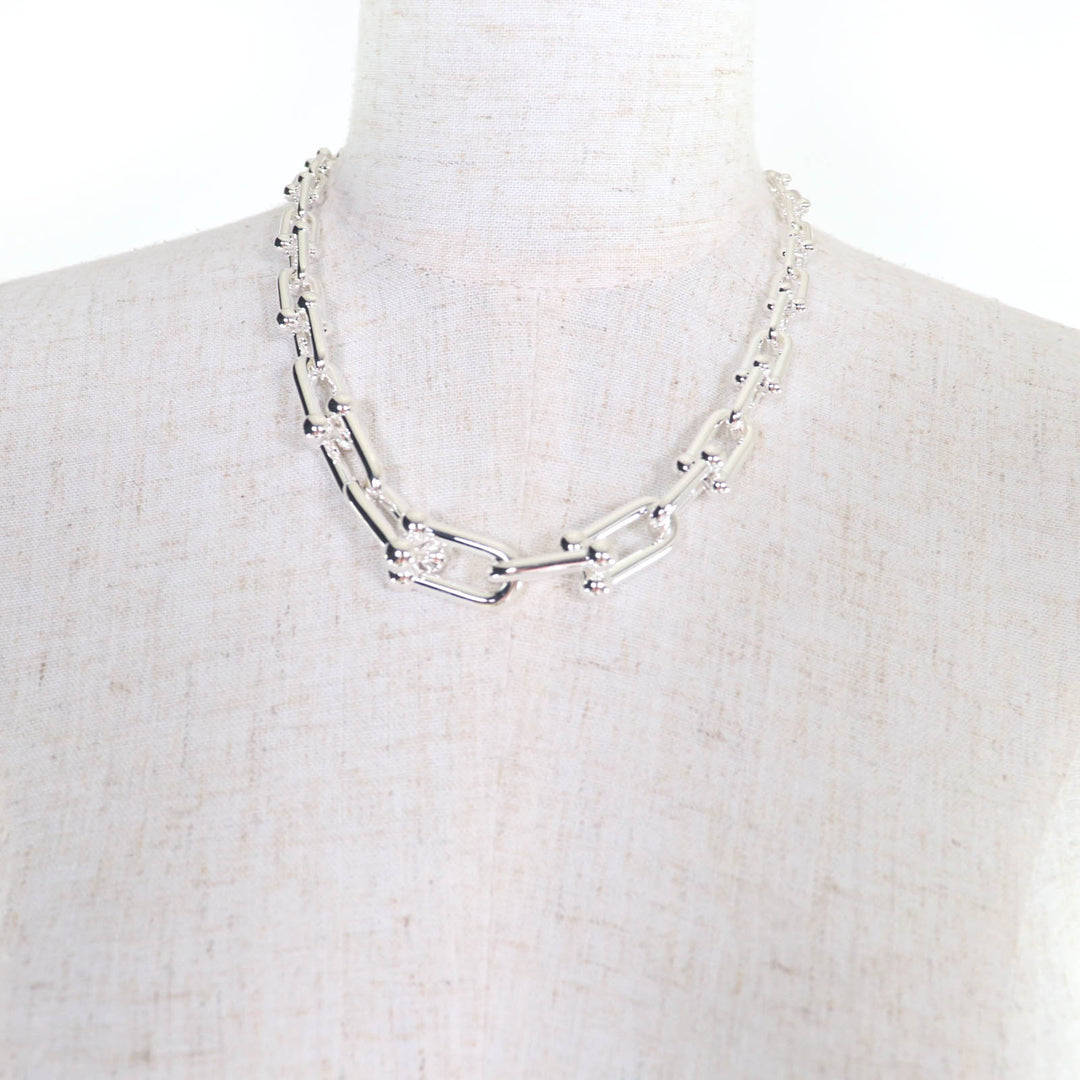 優れた TIFFANY&amp;Co. ネックレス グラデーションリンクネックレス スターリングシルバー シルバー