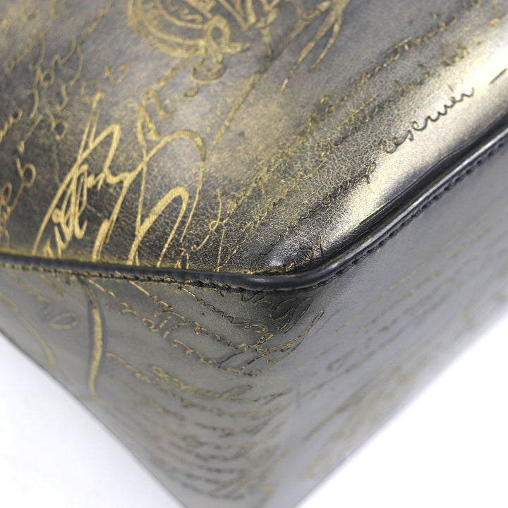 Excellent BERLUTI Tote Bag To joule Calligraphic Golden Patine Gray scritto
