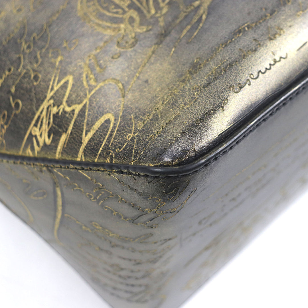 Excellent BERLUTI Tote Bag To joule Calligraphic Golden Patine Gray scritto