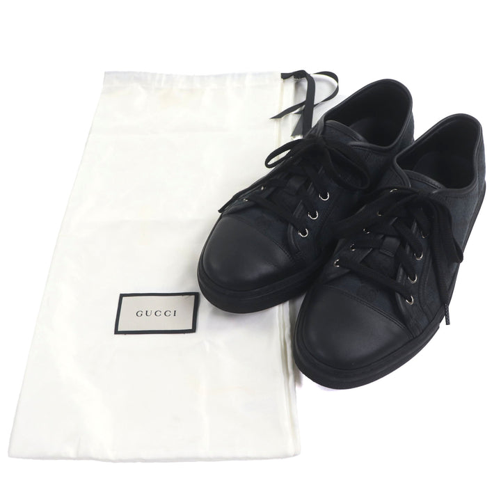 素晴らしい GUCCI ローカットスニーカー ブラック キャンバス メンズ 6.5 426189
