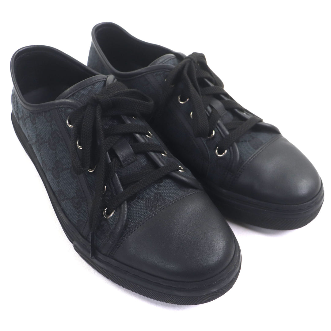 素晴らしい GUCCI ローカットスニーカー ブラック キャンバス メンズ 6.5 426189