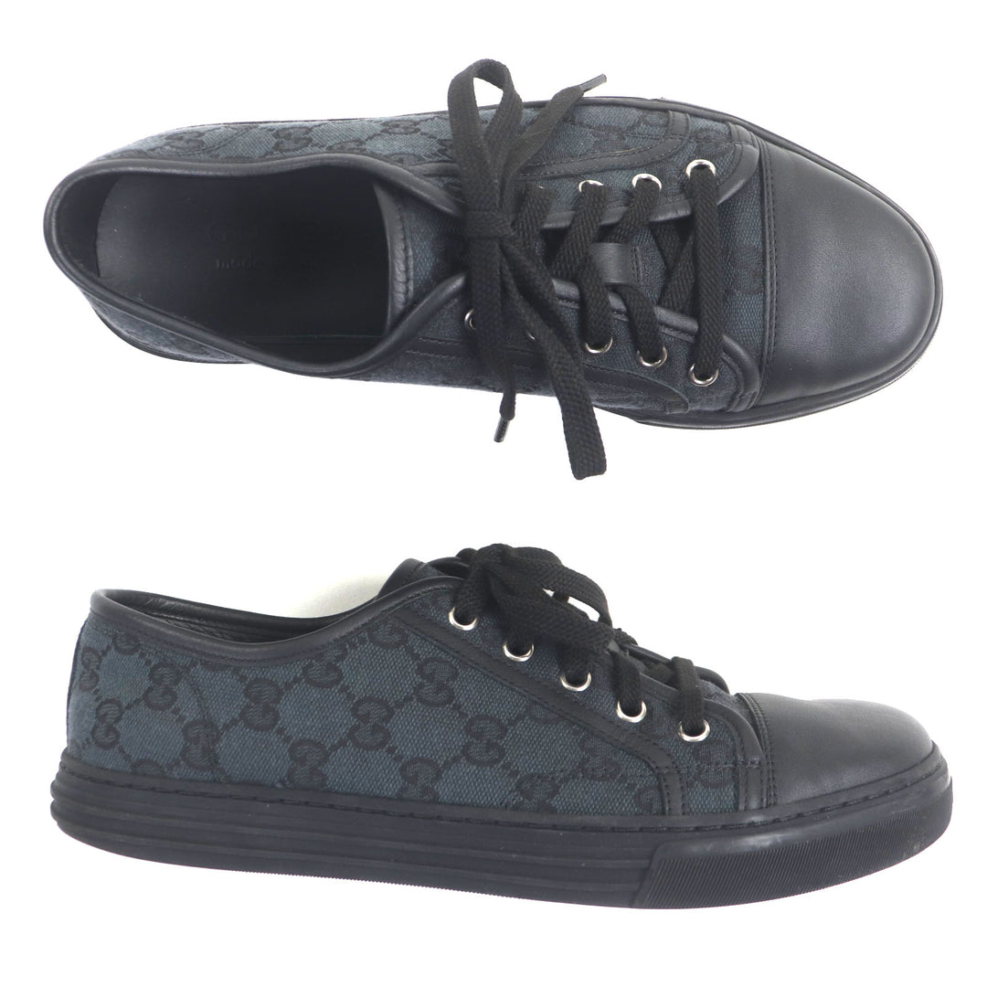 素晴らしい GUCCI ローカットスニーカー ブラック キャンバス メンズ 6.5 426189