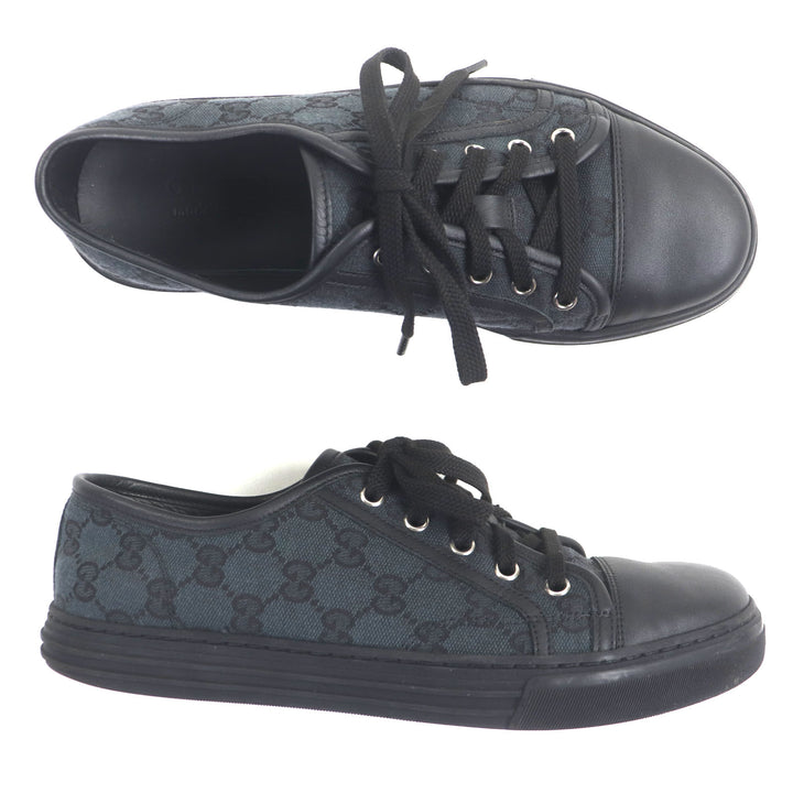 素晴らしい GUCCI ローカットスニーカー ブラック キャンバス メンズ 6.5 426189