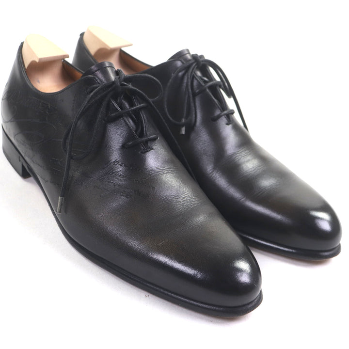 素晴らしい BERLUTI レザーシューズ Alessandro Oxford Calligraphy ブラックレザー メンズ 6
