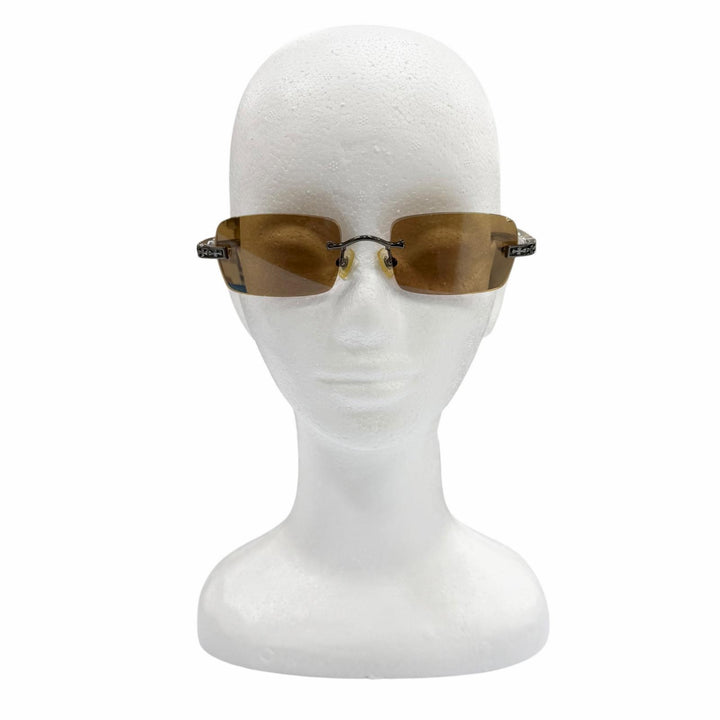 Very Good CHROME HEARTS sunglasses THREE BOB Brown 925 mens