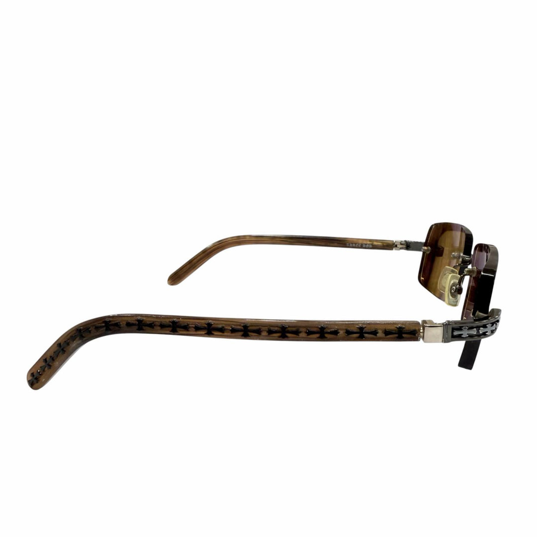 Very Good CHROME HEARTS sunglasses THREE BOB Brown 925 mens