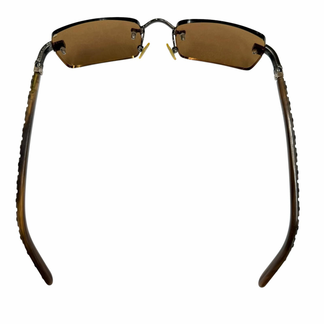 Very Good CHROME HEARTS sunglasses THREE BOB Brown 925 mens