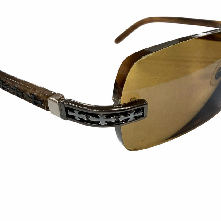 Very Good CHROME HEARTS sunglasses THREE BOB Brown 925 mens
