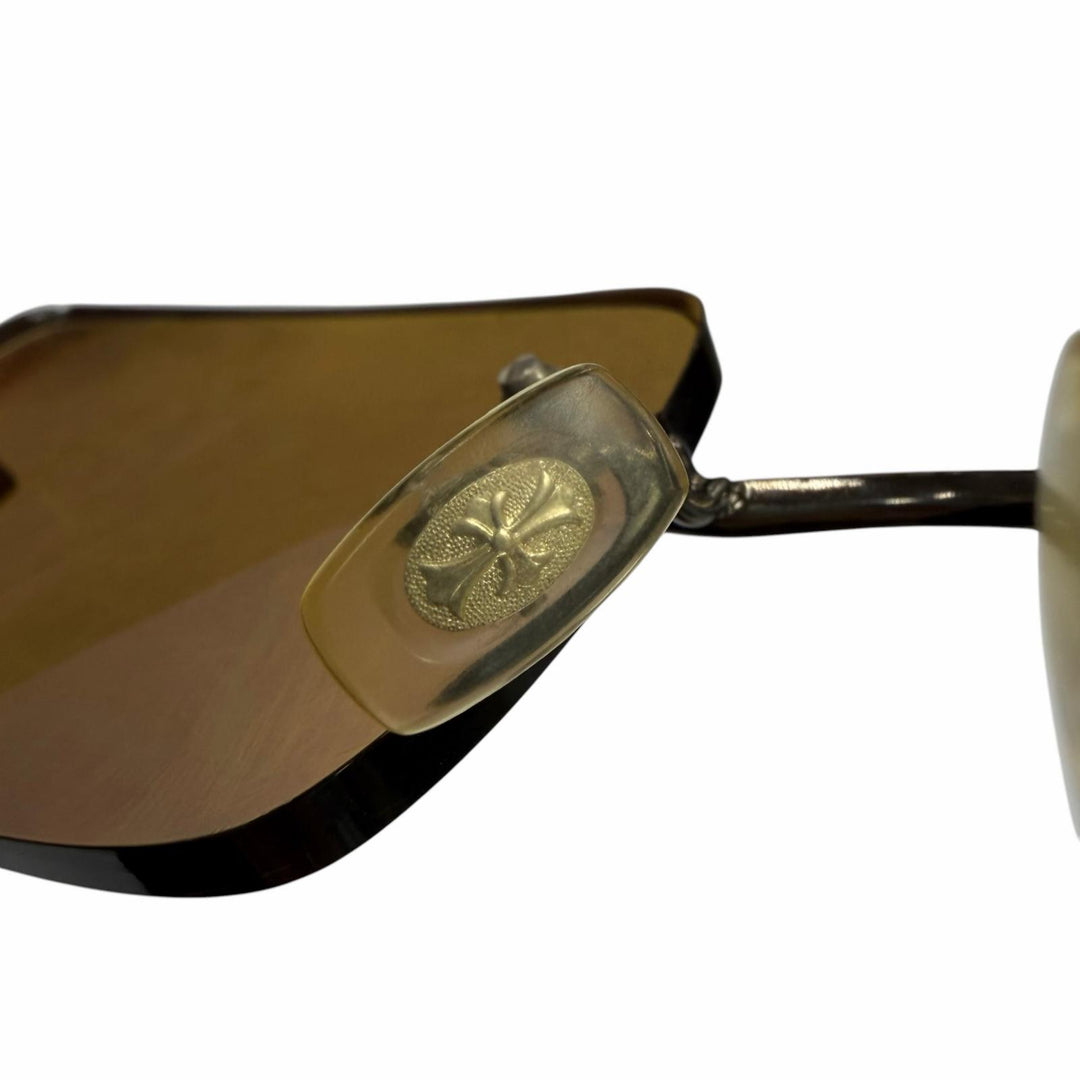 Very Good CHROME HEARTS sunglasses THREE BOB Brown 925 mens