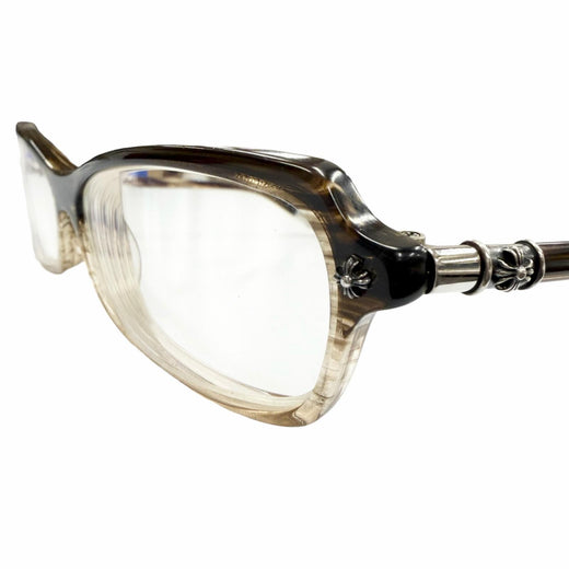 Very Good CHROME HEARTS Glasses LANDING STRIP I Clear brown 925 mens