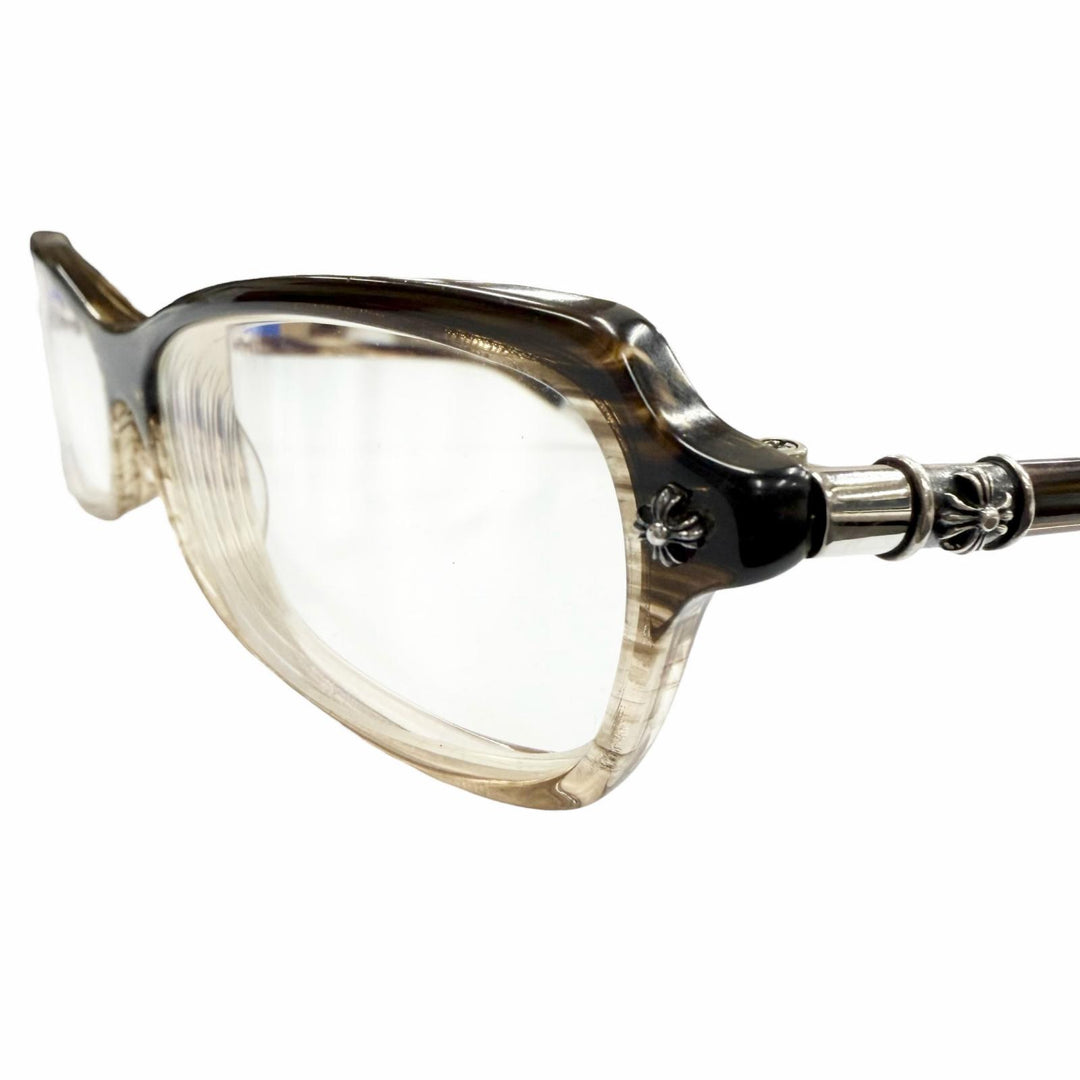 Very Good CHROME HEARTS Glasses LANDING STRIP I Clear brown 925 mens