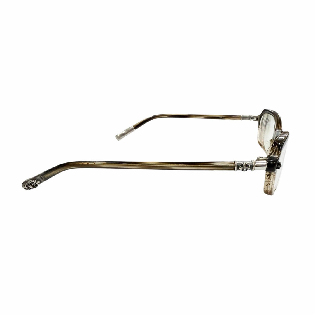 Very Good CHROME HEARTS Glasses LANDING STRIP I Clear brown 925 mens