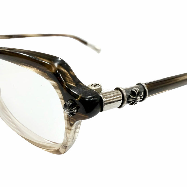 Very Good CHROME HEARTS Glasses LANDING STRIP I Clear brown 925 mens