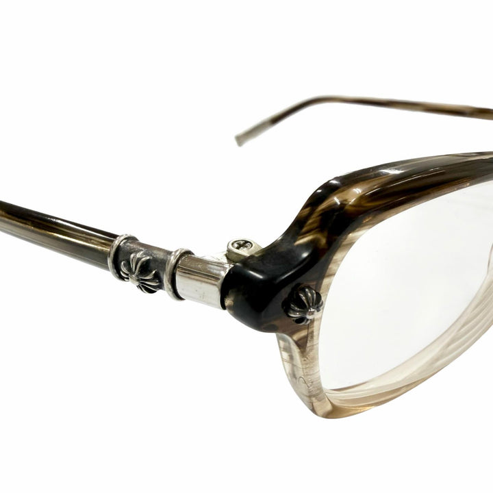 Very Good CHROME HEARTS Glasses LANDING STRIP I Clear brown 925 mens