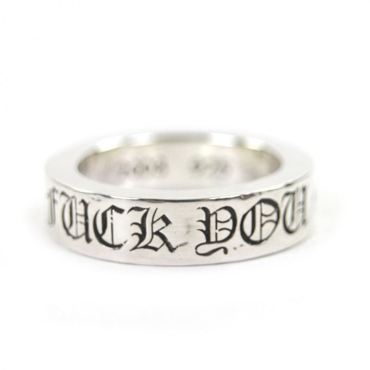 Great CHROME HEARTS Ring Spacer ring FUCK YOU 0.2 "" Silver 925 mens