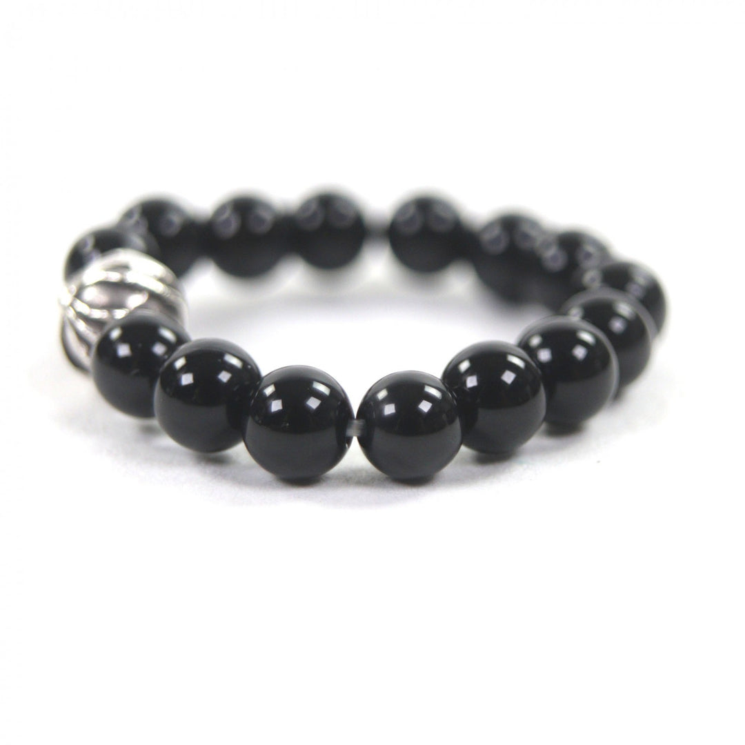 Excellent CHROME HEARTS Ring BEAD black 925 mens