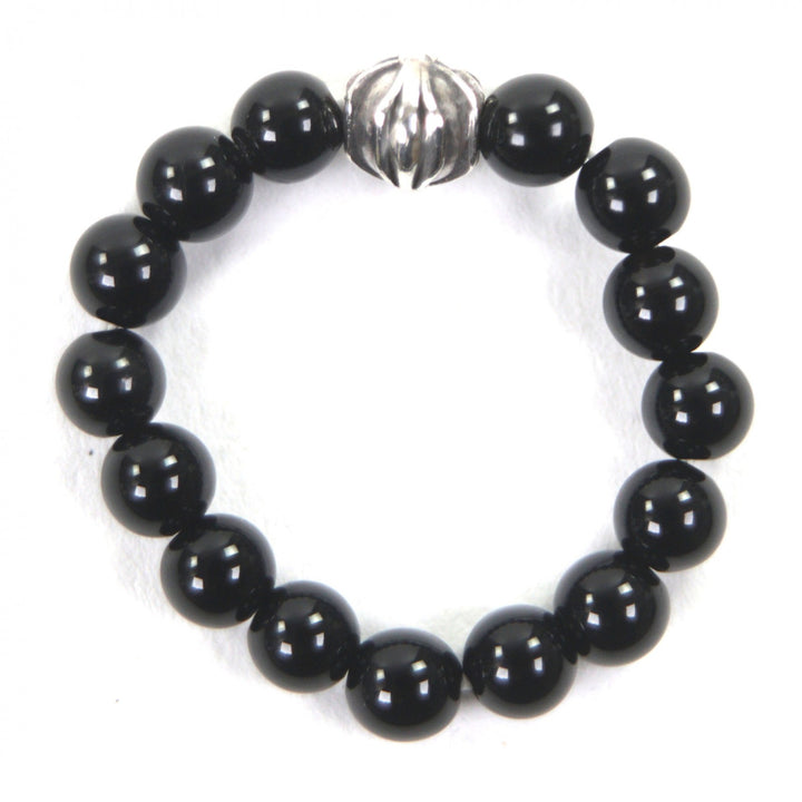 Excellent CHROME HEARTS Ring BEAD black 925 mens