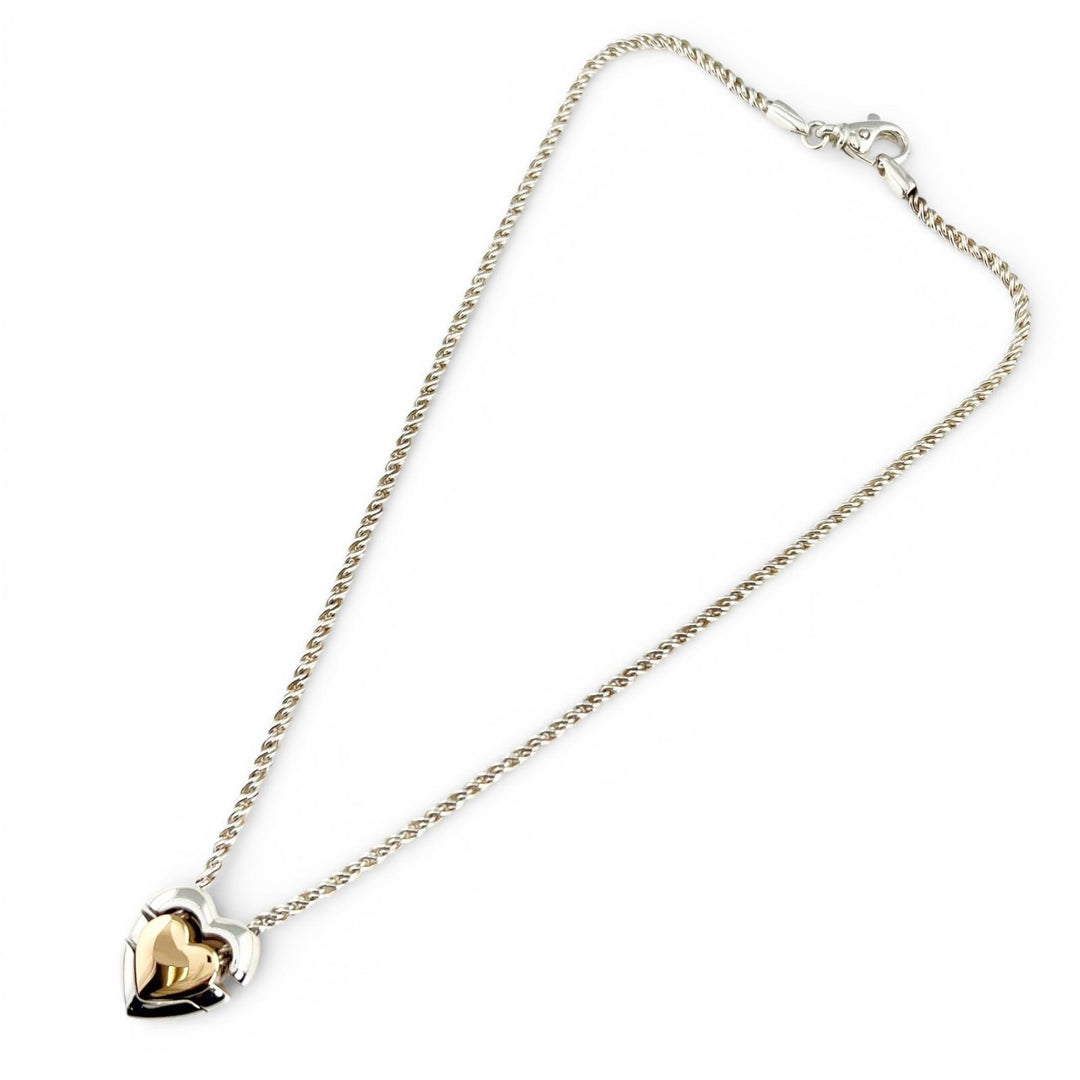 Great TIFFANY&Co. Necklace Double Heart Puzzle Silver 925 Women