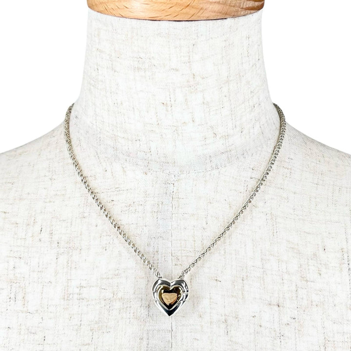 Great TIFFANY&Co. Necklace Double Heart Puzzle Silver 925 Women