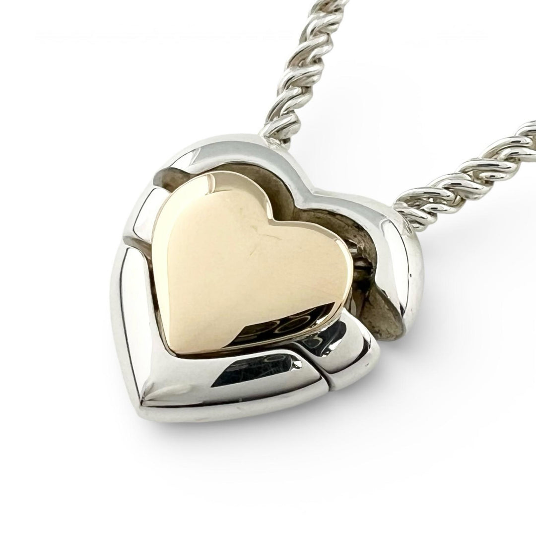 Great TIFFANY&Co. Necklace Double Heart Puzzle Silver 925 Women
