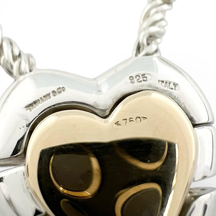 Great TIFFANY&Co. Necklace Double Heart Puzzle Silver 925 Women
