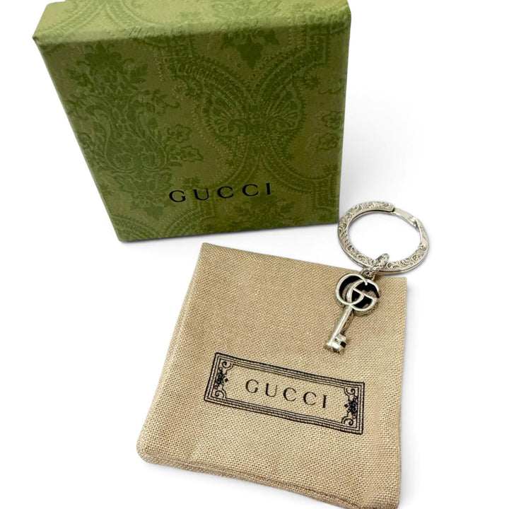 Great GUCCI key ring Arabesque Double G Key Motif Bag Charm