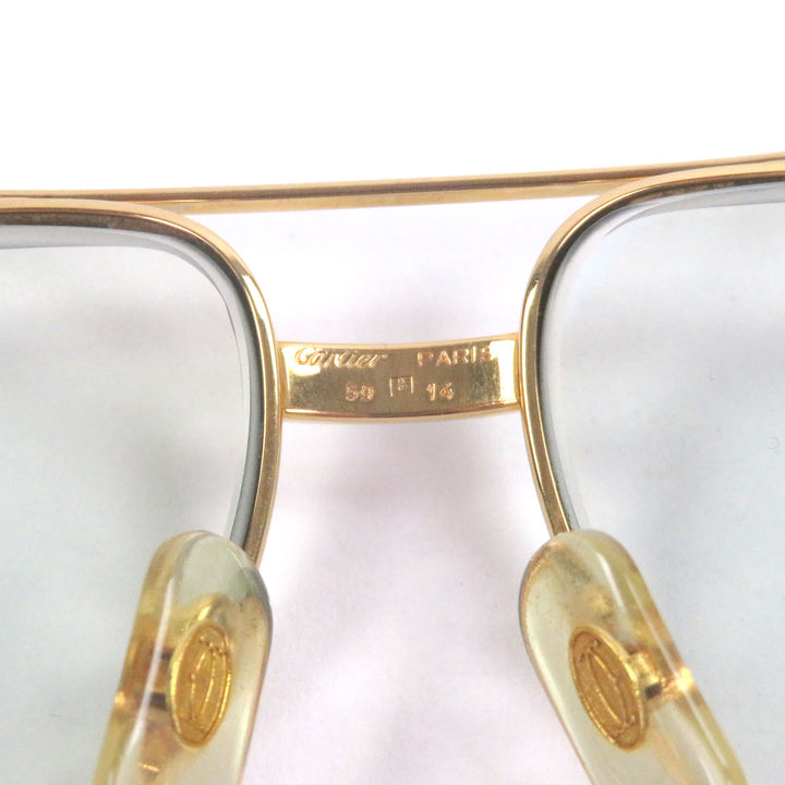 Very Good Cartier Glasses Santos de Cartier 140 Two Bridges gold