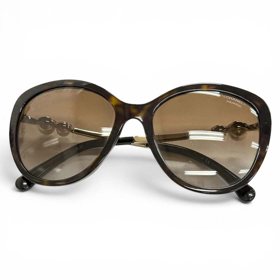 Very Good CHANEL sunglasses COCO Mark Tortoiseshell Pattern 5338-H-A