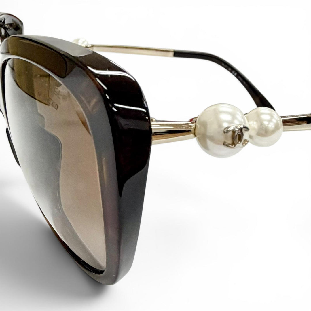 Very Good CHANEL sunglasses COCO Mark Tortoiseshell Pattern 5338-H-A