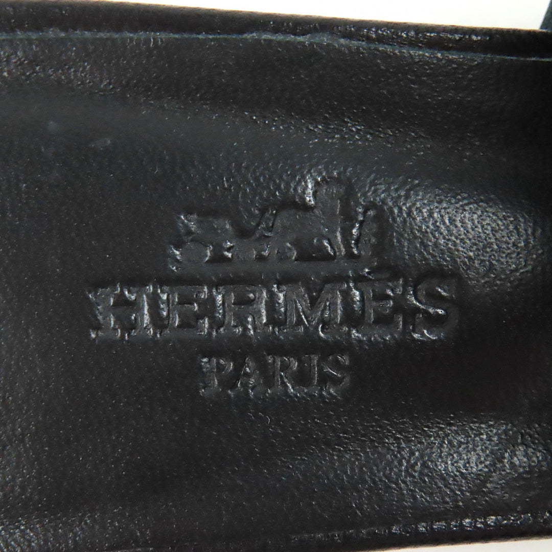 Great HERMES Sandals candy Kelly Buckle Leather Mules black leather Women